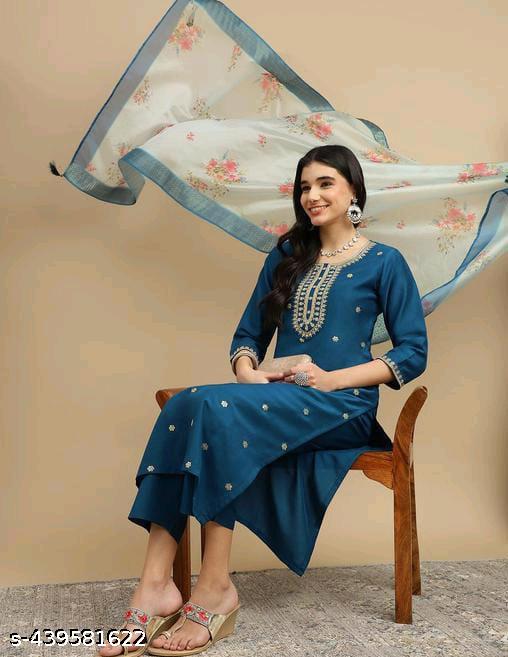 Self Design kurta set With Dupatta