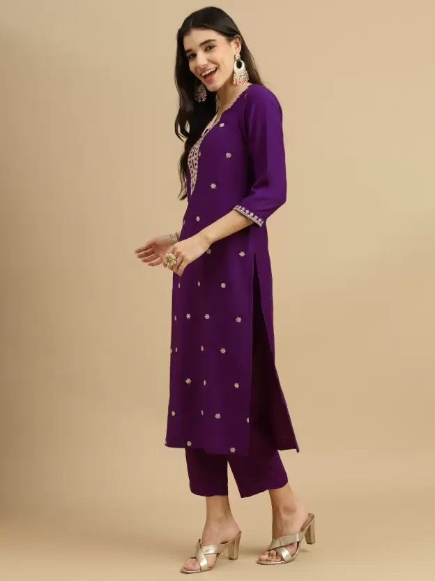 Self Design kurta set With Dupatta